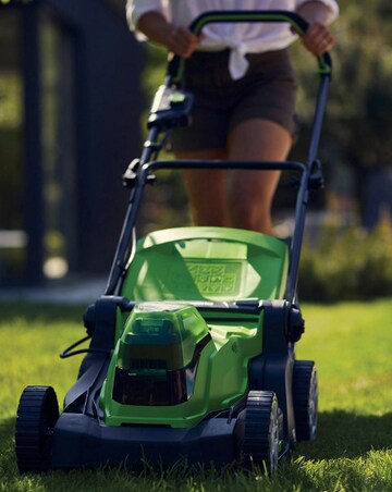 Greenworks 48V Cordless 36cm Lawnmower with 2 x 24v 2ah Batteries & Charger