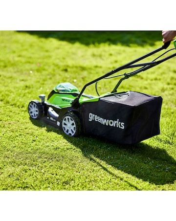 Greenworks 48V Cordless 36cm Lawnmower with 2 x 24v 2ah Batteries & Charger