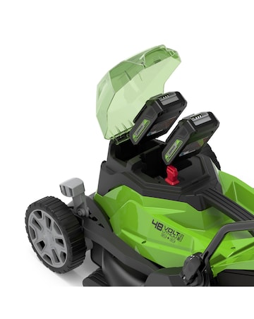 Greenworks 48V Cordless 36cm Lawnmower with 2 x 24v 2ah Batteries & Charger