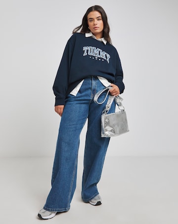 Tommy Jeans Relaxed Tartan Logo Crew Sweater