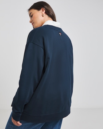 Tommy Jeans Relaxed Tartan Logo Crew Sweater