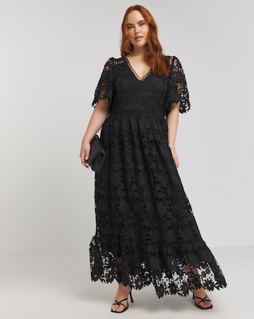 Lovedrobe Lace V-Neck Midaxi Dress