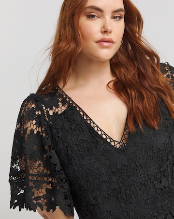 Lovedrobe Lace V-Neck Midaxi Dress