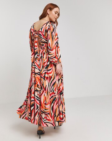 Lovedrobe Swirl Print Elastic Waist Wrap Front Maxi Dress