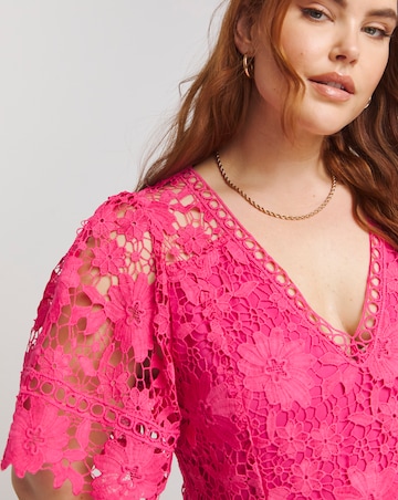 Lovedrobe Lace V-Neck Midaxi Dress