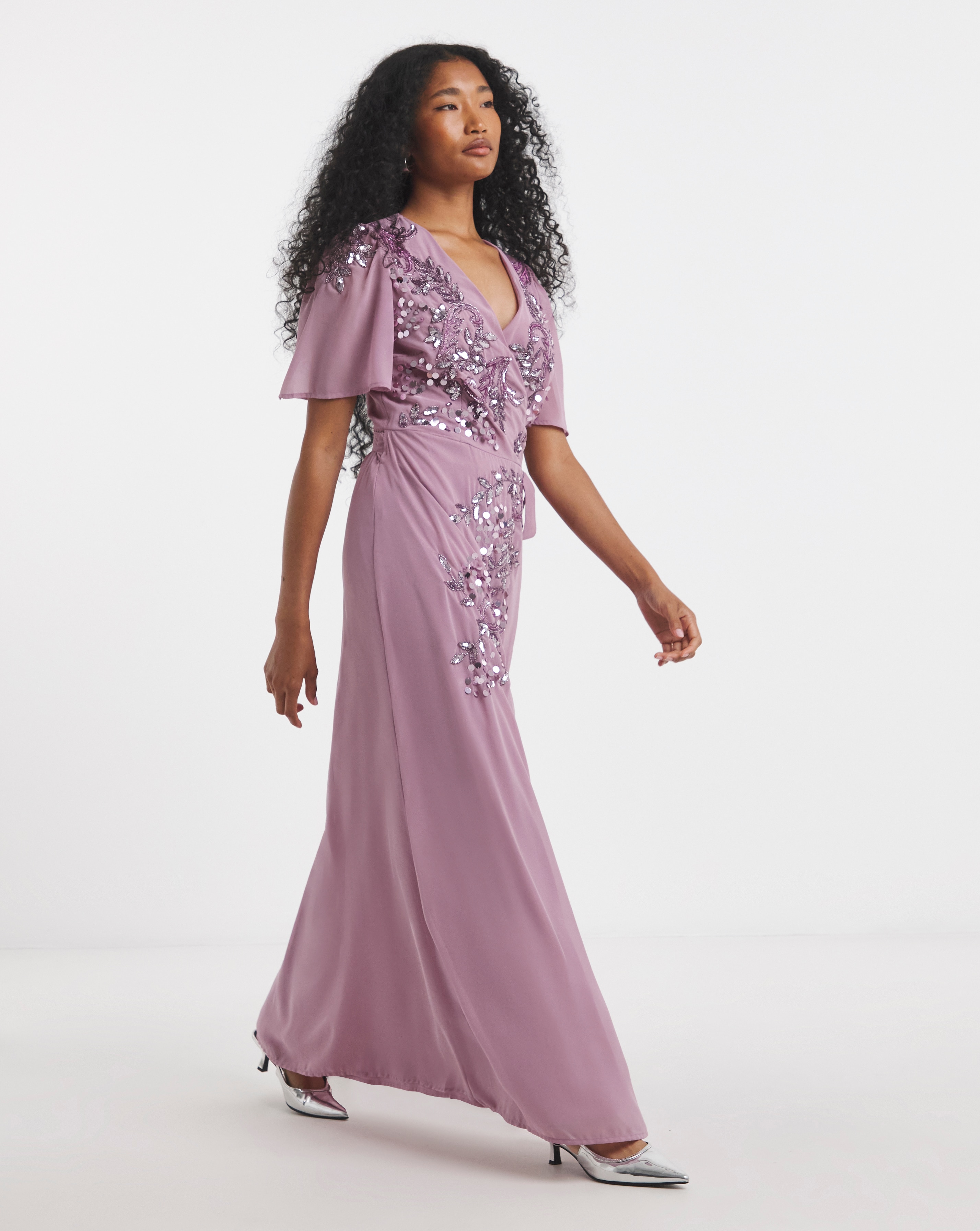 Maya Curve Embellished Maxi Dress