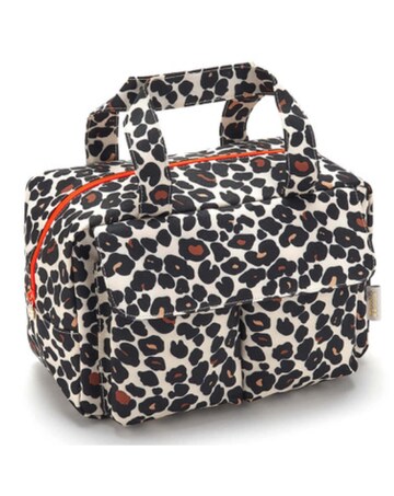 Victoria Green Carry All Travel Wash Bag in Leopard Tan