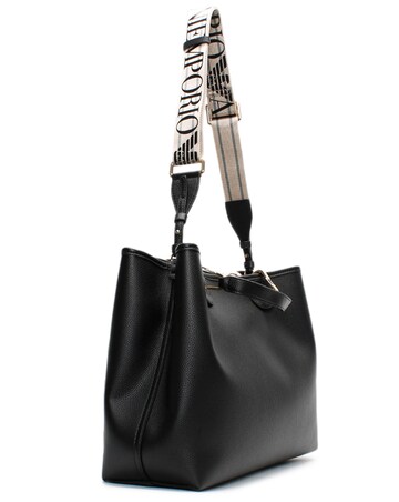 Emporio Armani Black Pebbled Shopper With Pouch