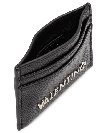 Valentino Bags Divina Black Pebbled Card Case