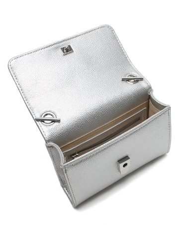 Valentino Bags Divina Silver Pebbled Shoulder Bag