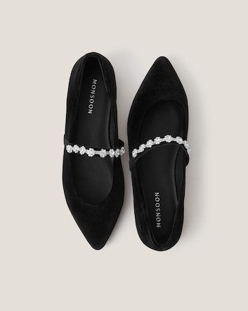 Monsoon Elia Embellished Velvet Pumps