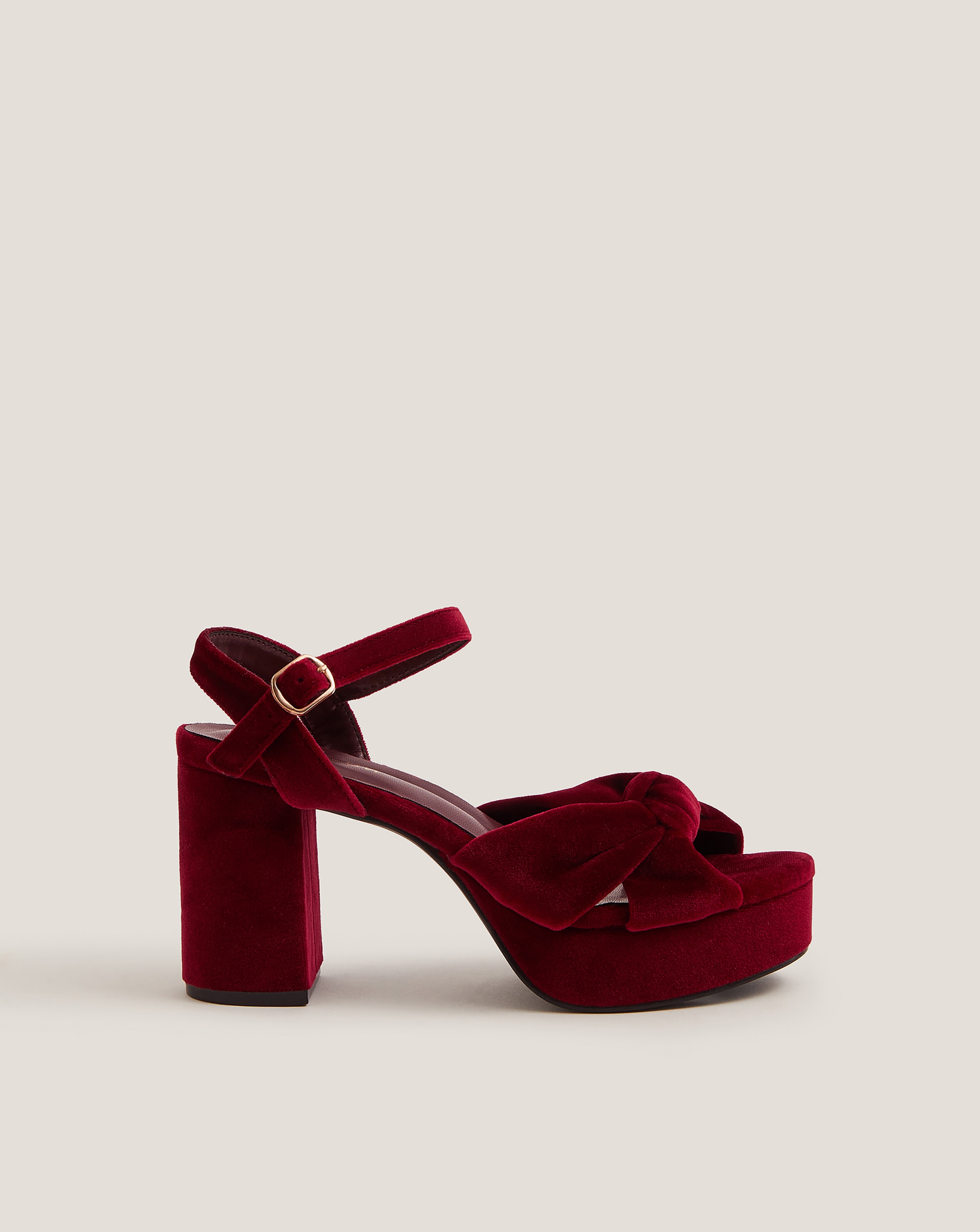 Monsoon Nola Velvet Platform Heels