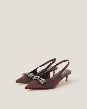 Monsoon Kary Jewel Satin Slingback Heels