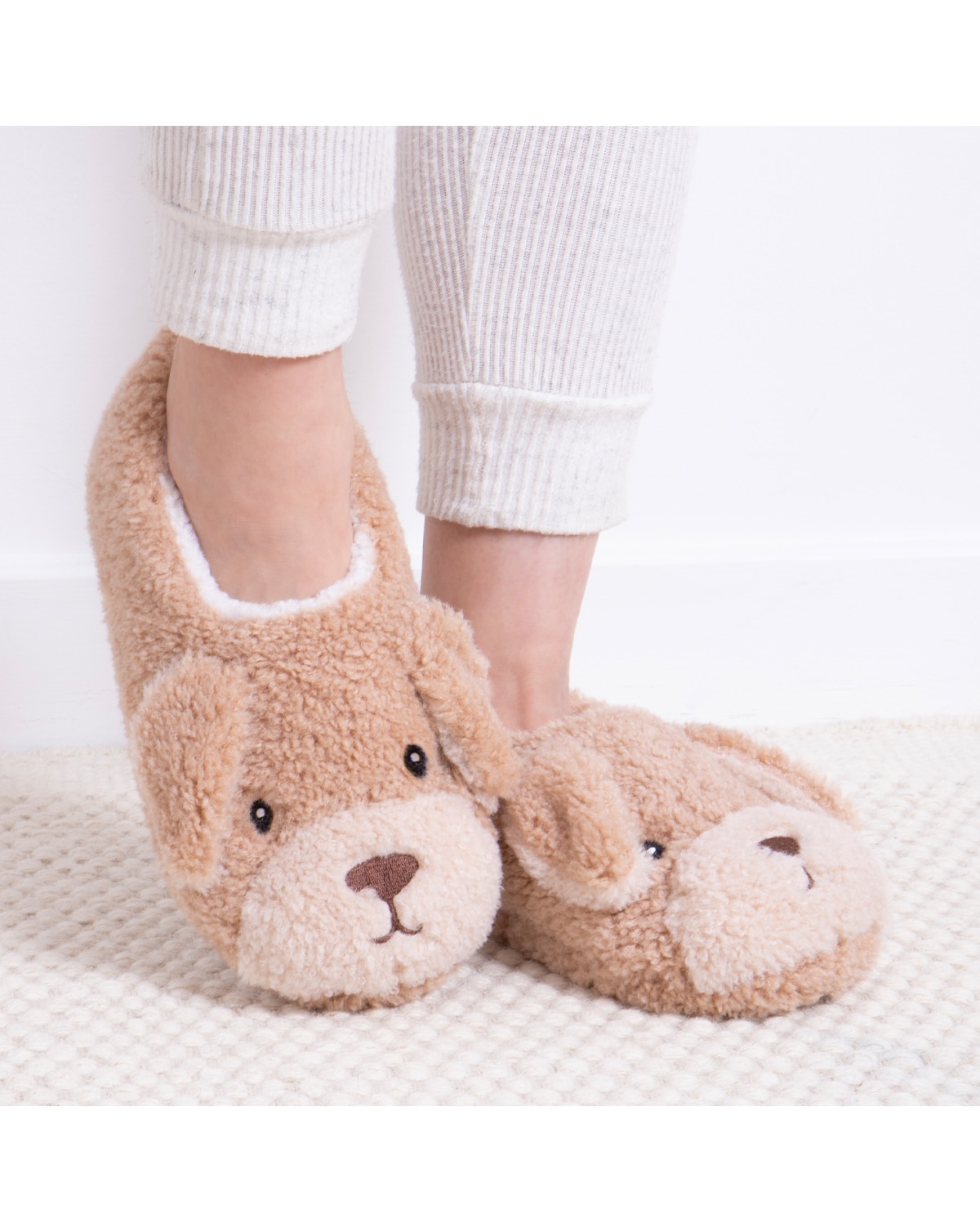 Totes Ladies Novelty Dog Slippers