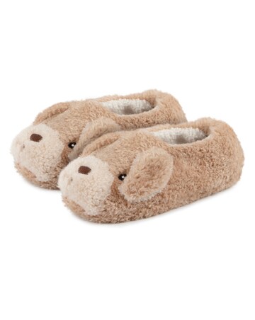 Totes toasties Ladies Novelty Dog Full Back Slippers