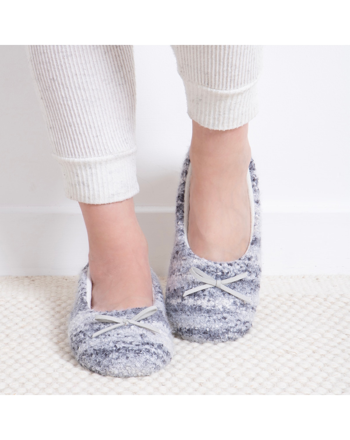 Totes Ladies Knitted Ballet Slippers