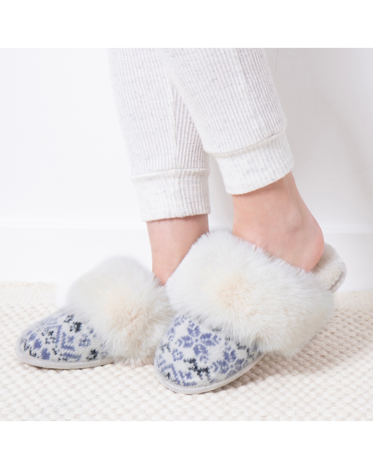 Totes toasties Ladies Knit Mule Slippers