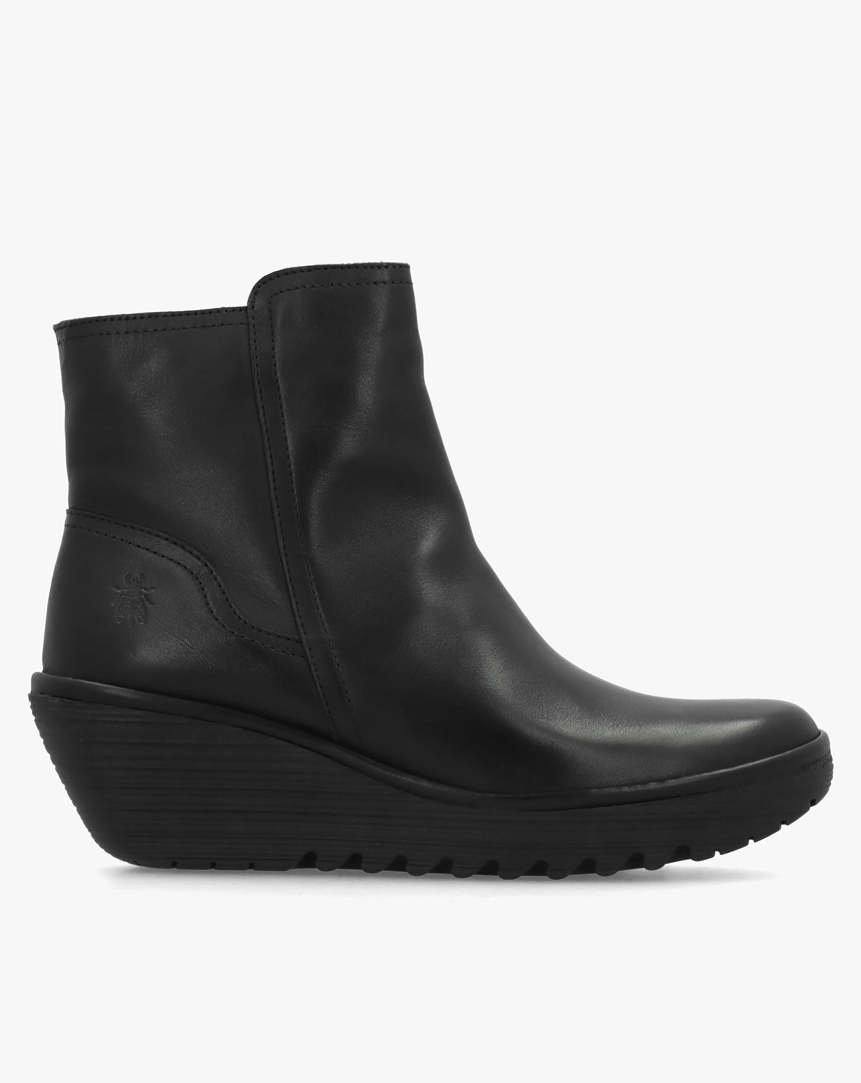 New In - Fly London Yeti Black Wedge Ankle Boots