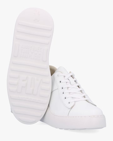 Fly London Delf II White Leather Wedge Trainers