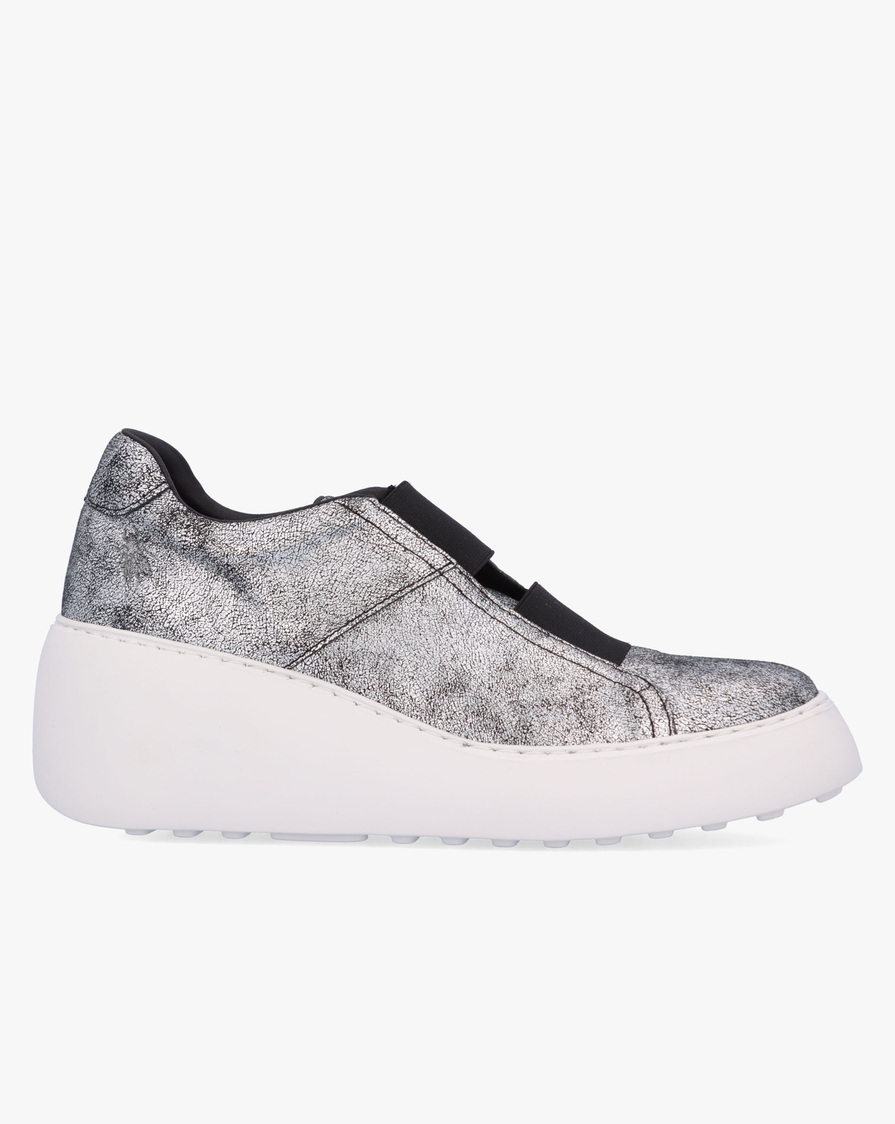 New In - Fly London Dito II Silver Wedge Trainers