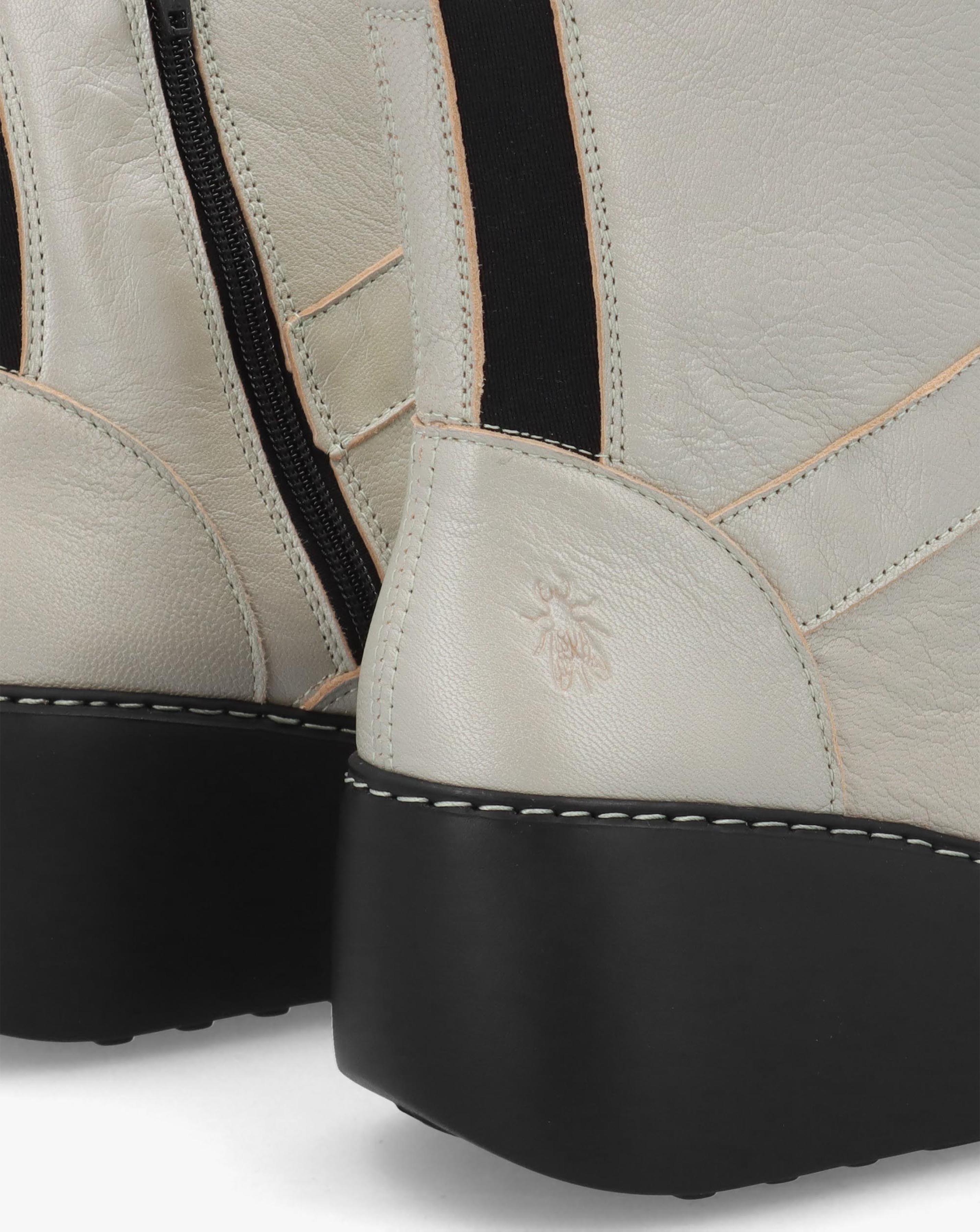 Fly London Doxe Silver Leather Wedge Boots | JD Williams