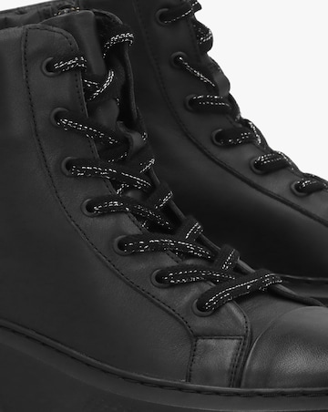 Fly London Erby Black Leather Sporty Ankle Boots