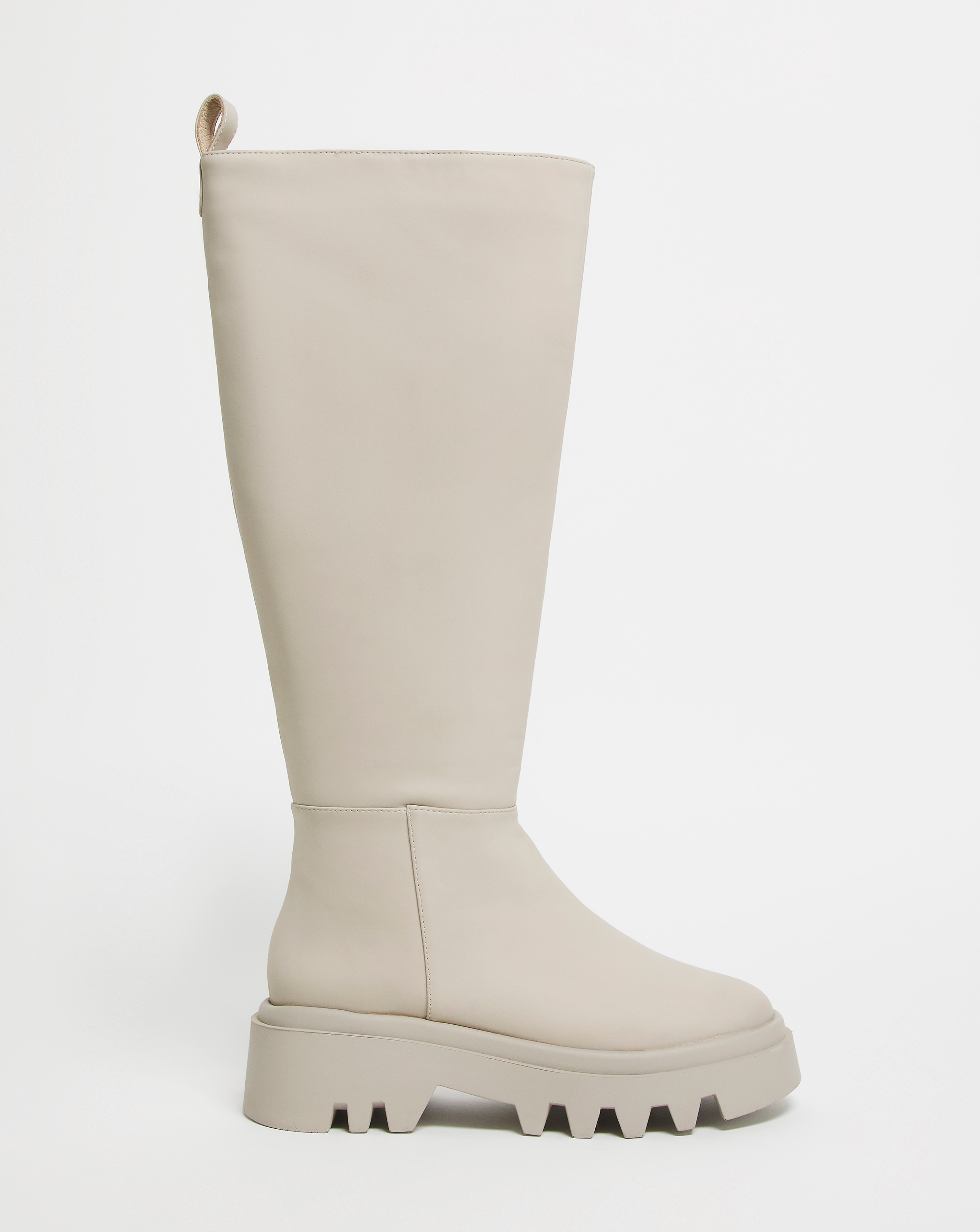 Chunky Cleated Knee Boots Ex Wide S