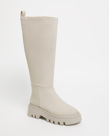 Ronda Chunky Cleated Knee High Boots - Extra Wide Fit (EEE) & Standard Calf