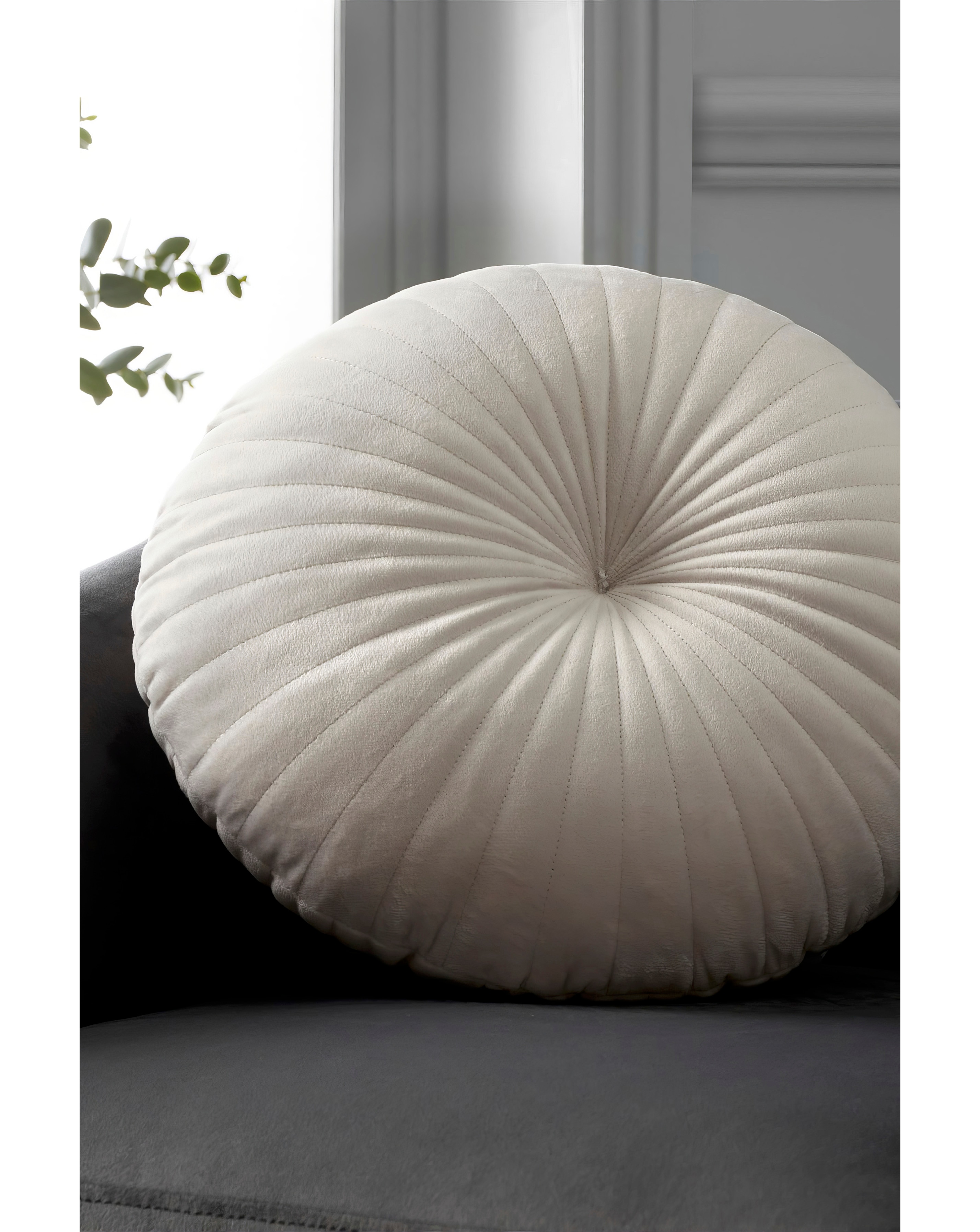 Catherine Lansfield Round Velvet Cushion