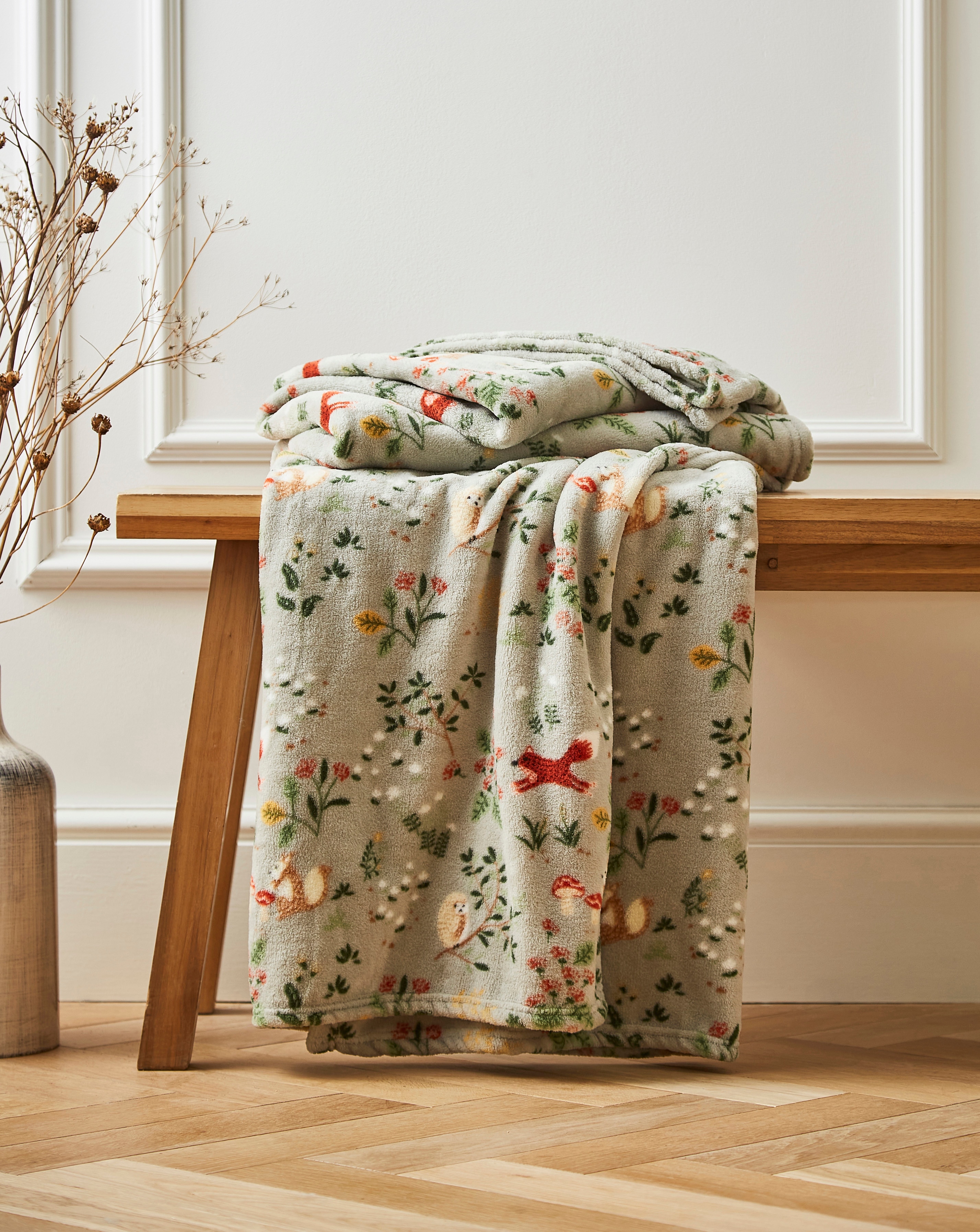 Forest Friends Fleece Throw