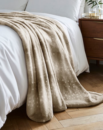 Faux Fur Dotted Animal Throw