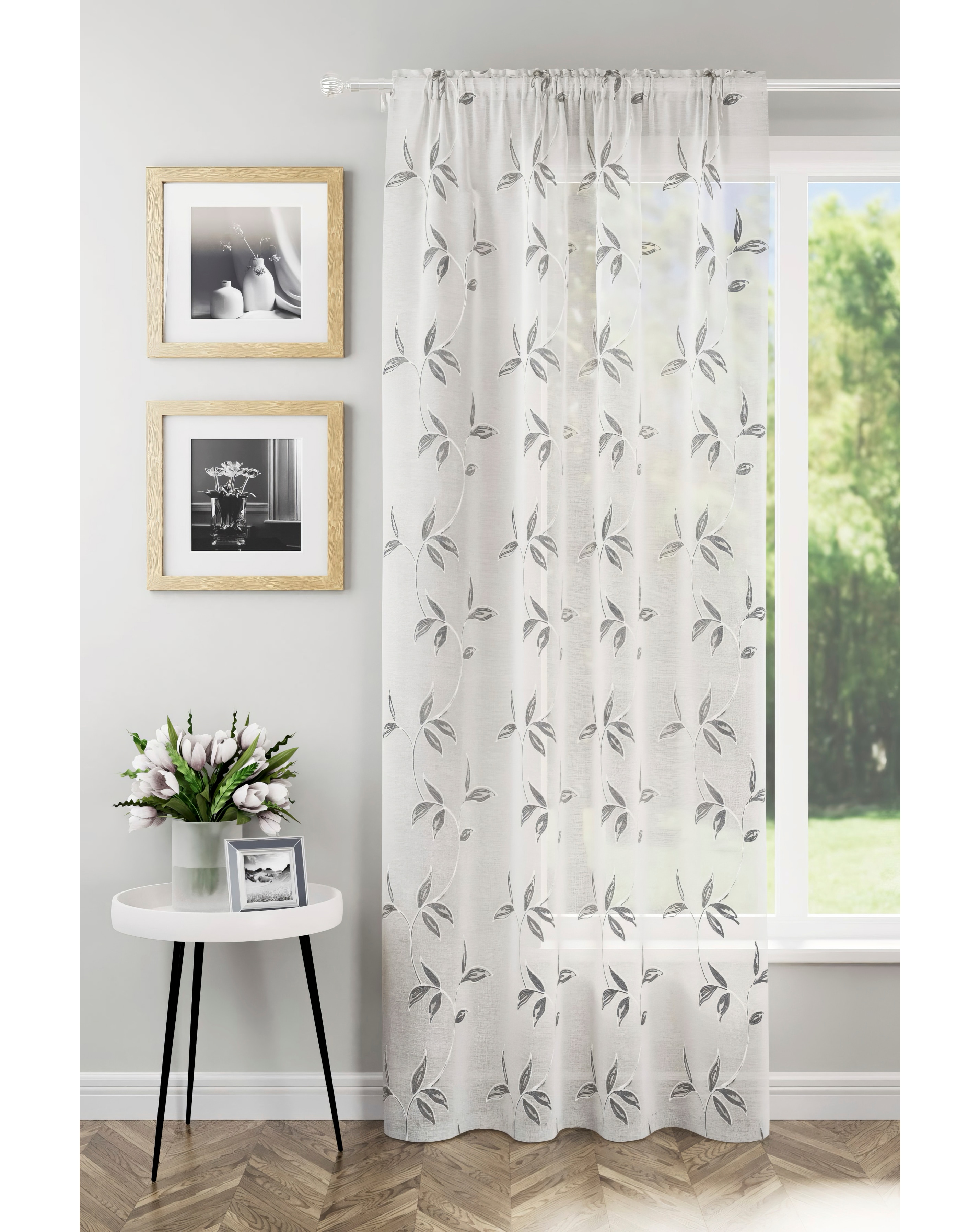 Oasis Embroidered Voile - Grey