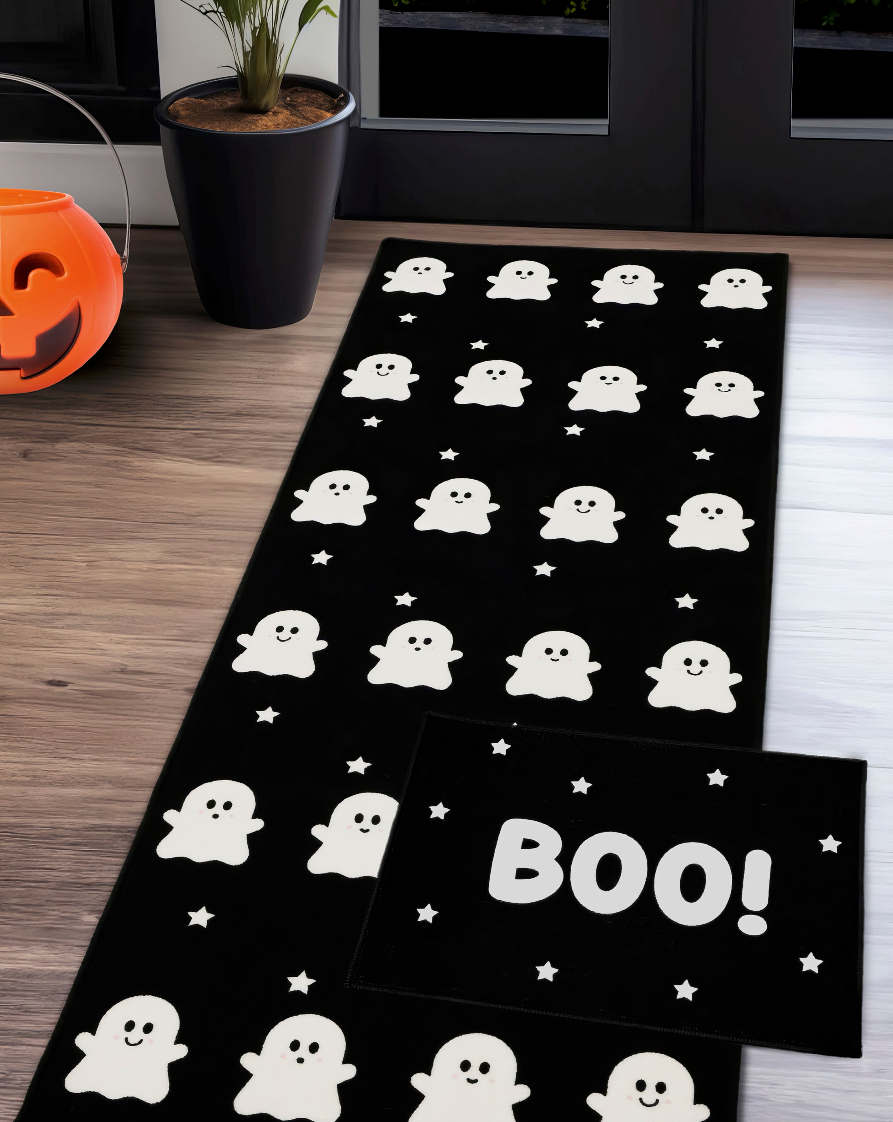 Halloween Ghost Doormat & Runner Set