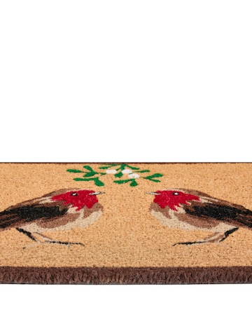 Festive Robins Coir Doormat
