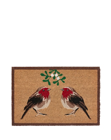 Festive Robins Coir Doormat