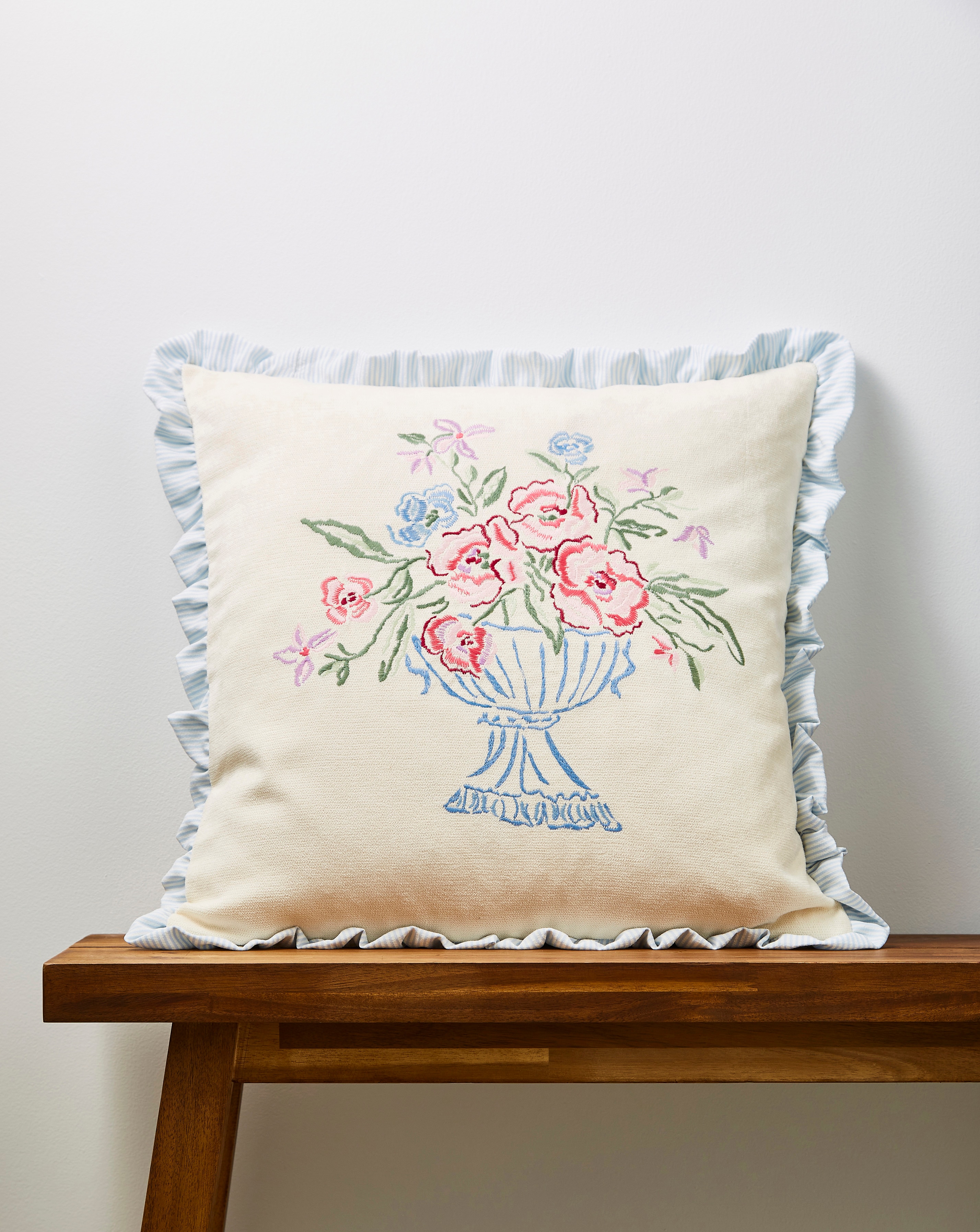 Flora Embroidered Cushion