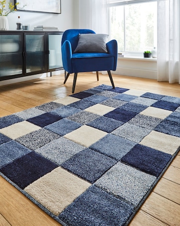 Sara Carved Chequerboard Rug