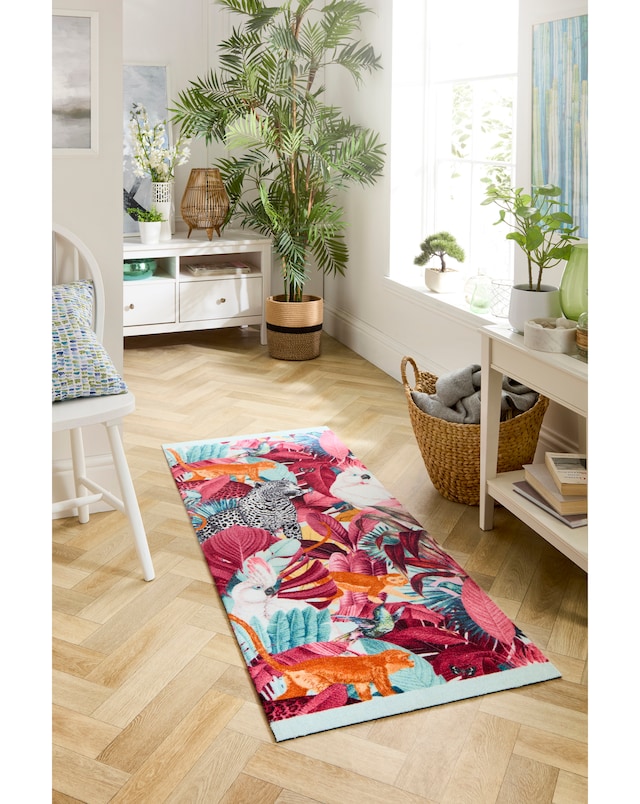 Lux Tropical Palms Washable Nylon Runner - Multi