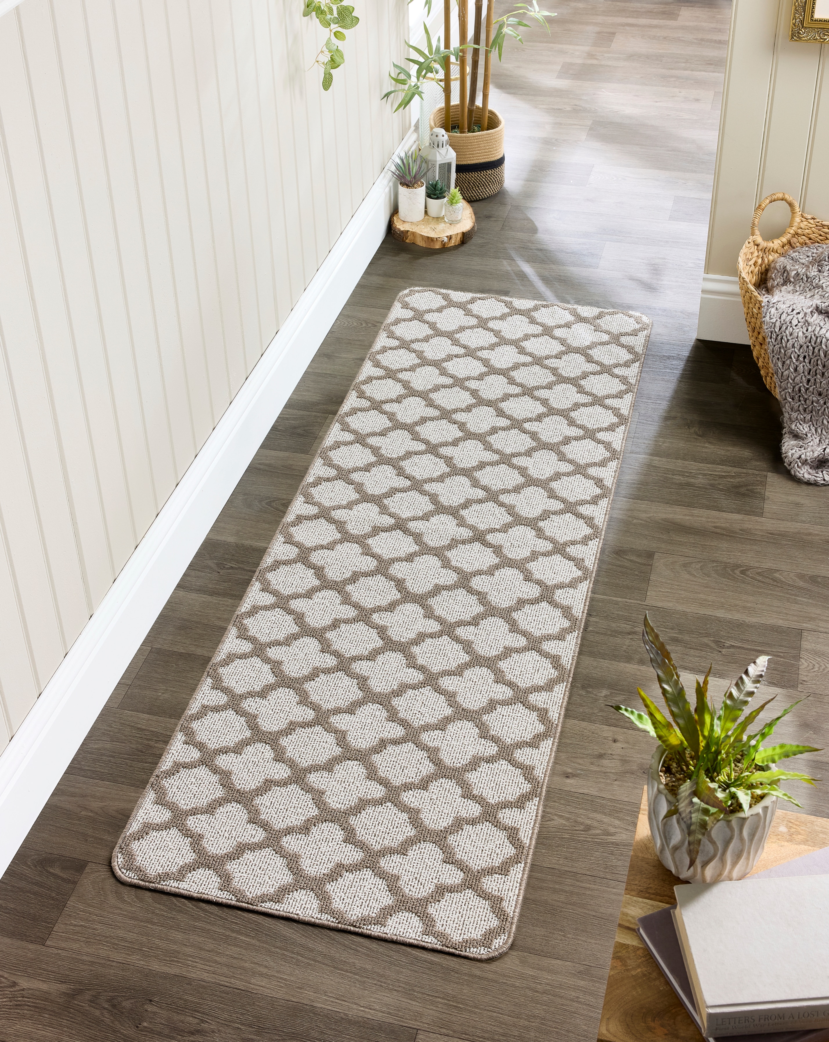 My Mat Moroccan Tile Washable Runner - Stone