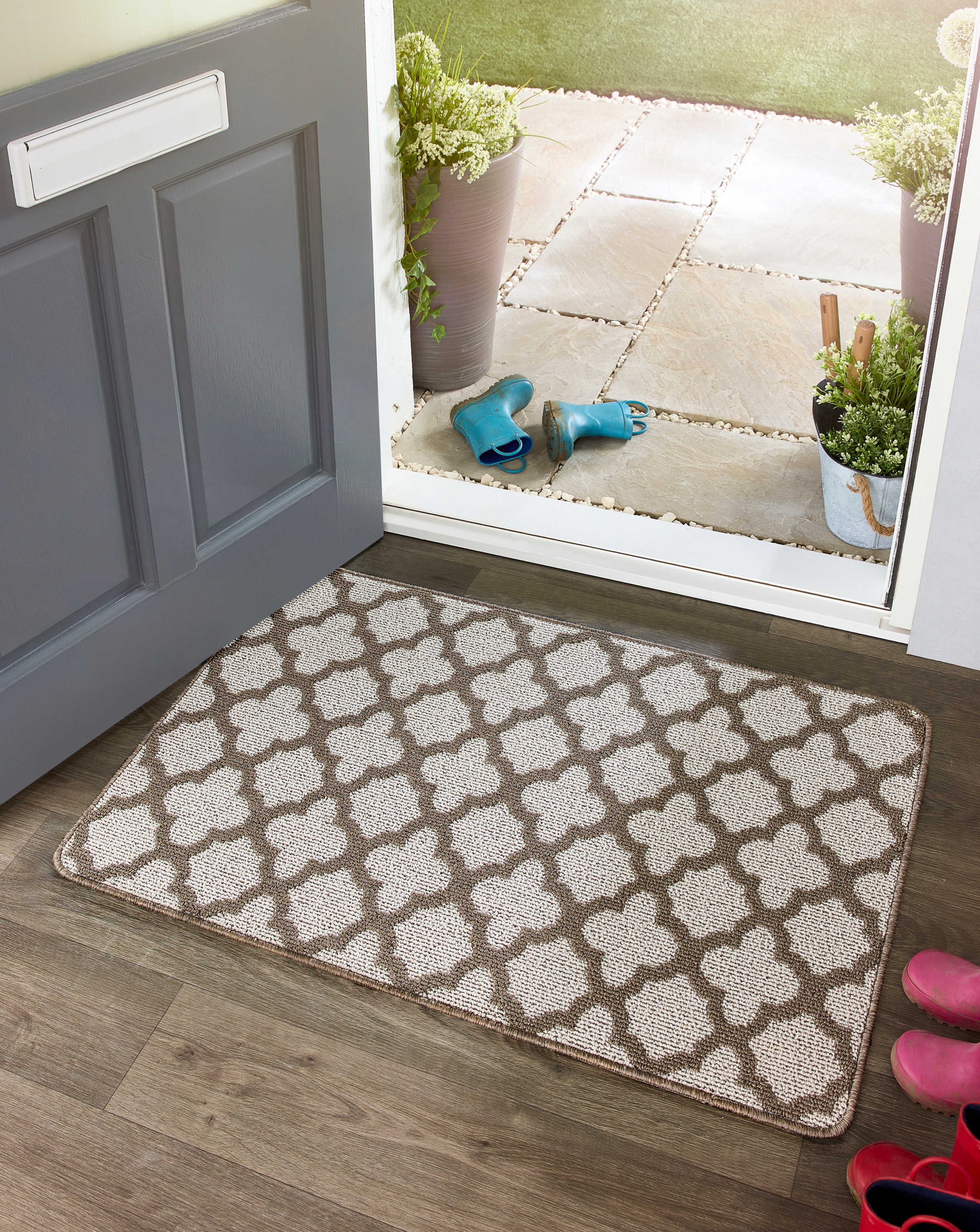 My Mat Moroccan Tile Washable Doormat - Stone