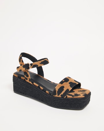 Daria Square Toe Espadrille Flatform Sandals Wide Fit