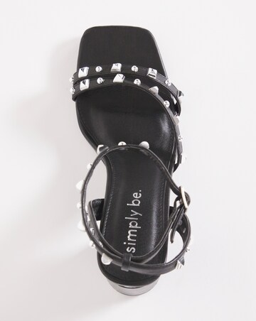 Lugo Asymmetric Stud Heeled Sandals - Wide Fit (E)