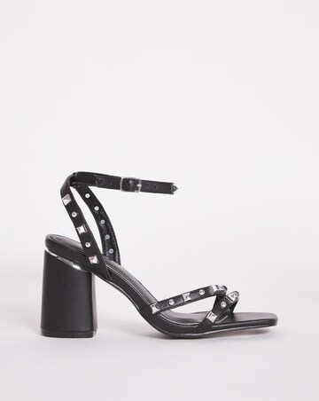 Lugo Asymmetric Stud Heeled Sandals - Wide Fit (E)