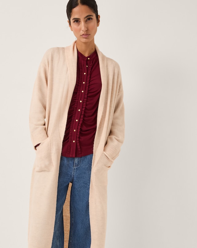 Monsoon Sacha Longline Cardigan - Camel