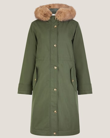 Monsoon Paula Faux Fur Parka Coat