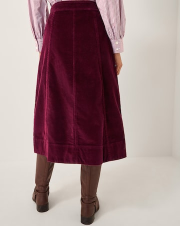 Monsoon Jamie Button Corduroy Midi Skirt