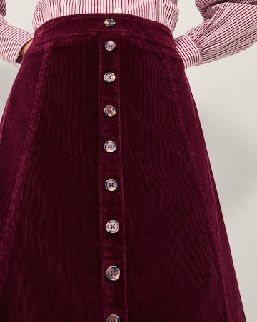 Monsoon Jamie Button Corduroy Midi Skirt