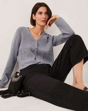 Monsoon Viola V-Neck Cropped Cardigan