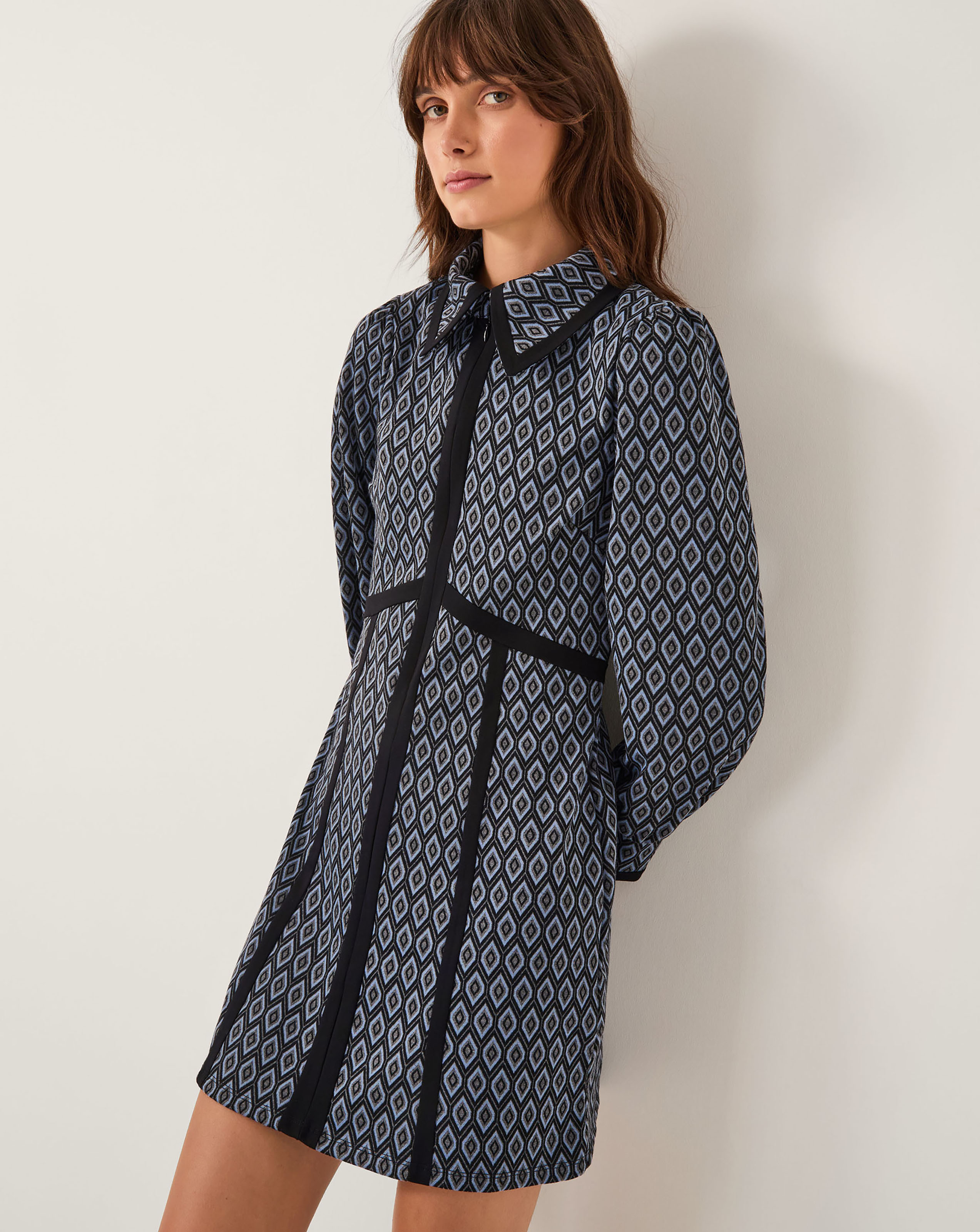 Monsoon Jen Jacquard Mini Shirt Dress