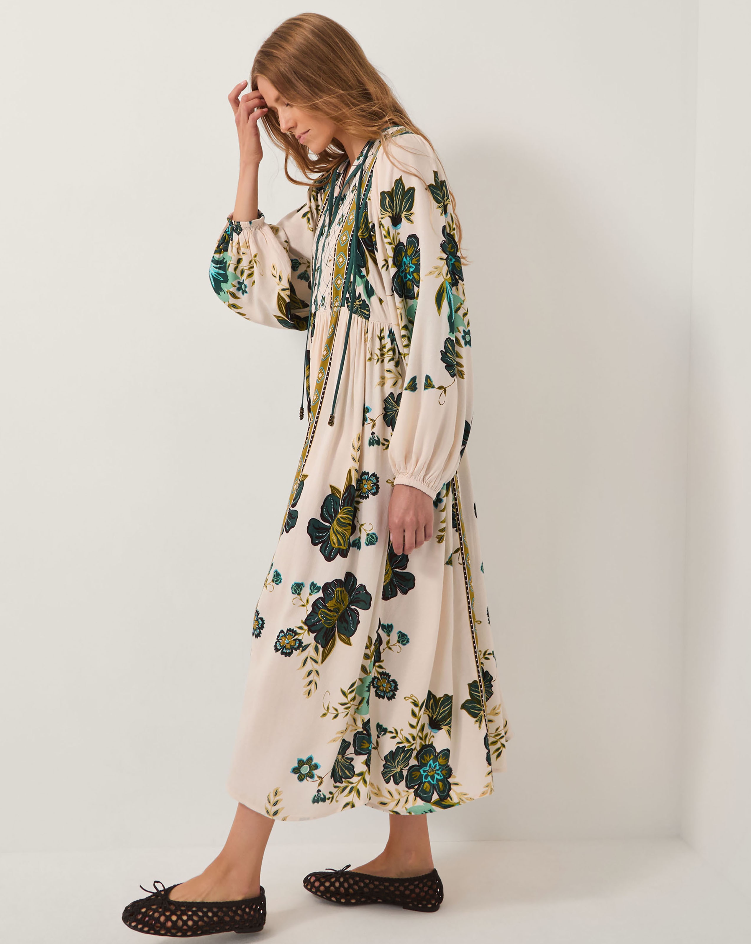 Monsoon Zenya Floral Print Midi Dress
